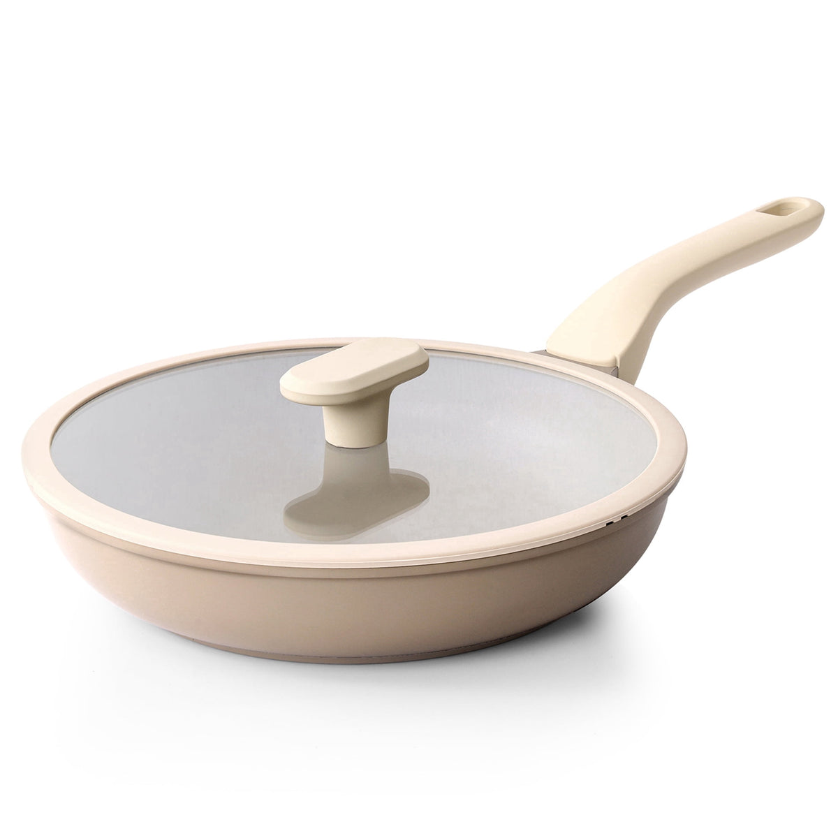 Apricot frying pan with lid.